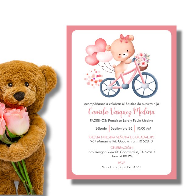 Invitation Bautizo Invitacion Pour Les Filles Baptême Gai (Créateur téléchargé)