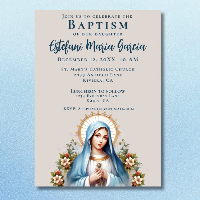 Invitation Bautizo Virgen de Guadalupe Baptême espagnol (Créateur téléchargé)