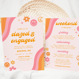 Invitation Bazed & Engagé rose & orange
