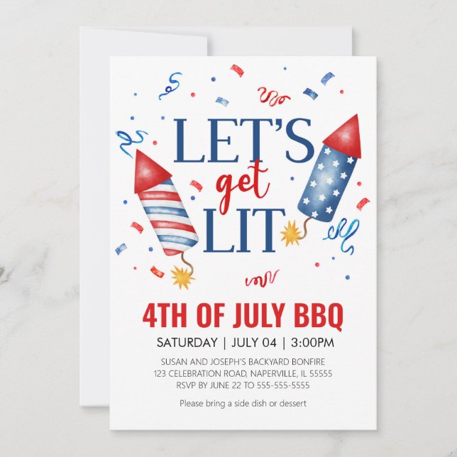 Invitation BBQ 4 juillet Jardin (Devant)