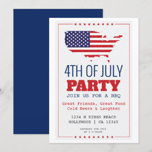 Invitation BBQ 4 juillet Parti patriotique
