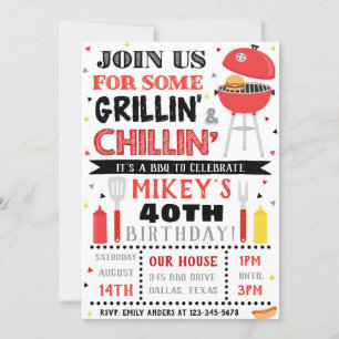 Invitation BBQ Adulte BBQ Invitation Anniversaire