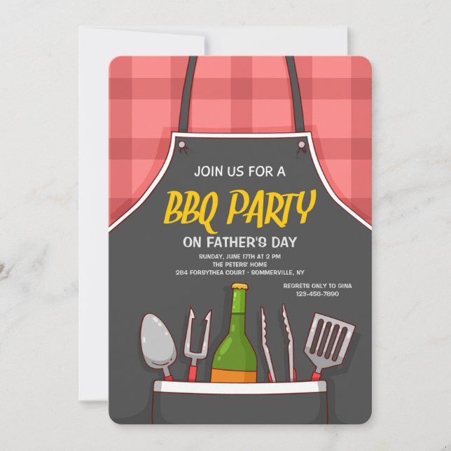 Invitation BBQ Apron (Devant)