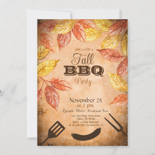 Invitation BBQ Automne, Fête Barbecue Automne