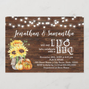 Invitation BBQ avant que je les couples douche tournesol pays