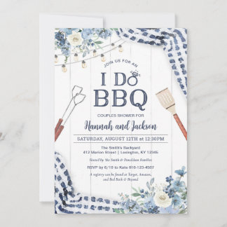 Invitation BBQ avec Marine et Bleu clair