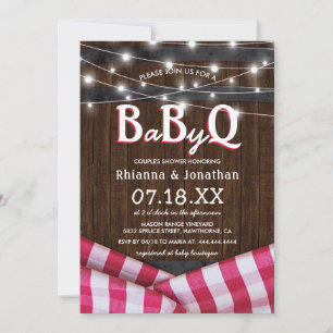 Invitation BBQ Baby Couples Shower Rustique BaByQ