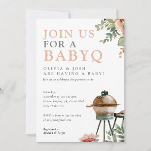 Invitation BBQ Baby shower bébé fille
