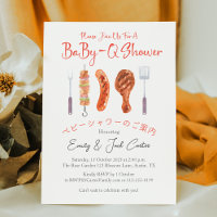 BBQ Baby shower bébéQ Grillades Ustensile rouge En