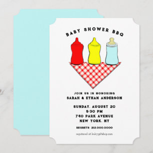 Invitation BBQ Baby shower créatif