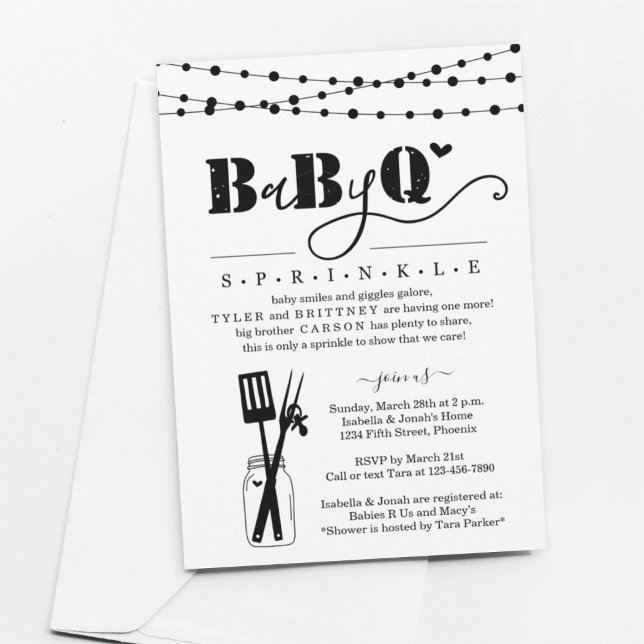 Invitation BBQ bébé - Bébé Sprinkle Baby Q BaByQ Barbeque (Créateur téléchargé)