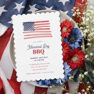 Invitation BBQ de la journée commémorative du drapeau américa