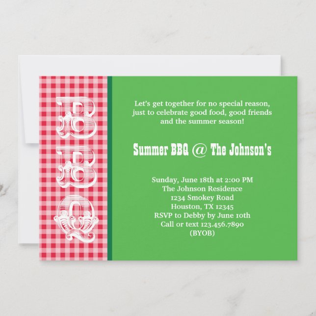 Invitation BBQ d'été (Devant)