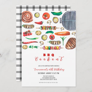 Invitation BBQ d'été Cookout Anniversaire