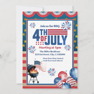 Invitation BBQ du 4 juillet, Invitation à une fête