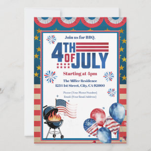 Invitation BBQ du 4 juillet, Invitation à une fête