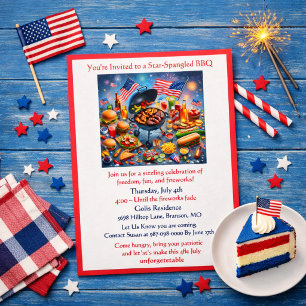 Invitation BBQ / Fête patriotique du 4 juillet 