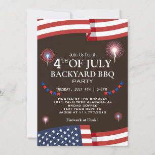 Invitation BBQ & Firework 4 juillet fête de l'indépendance