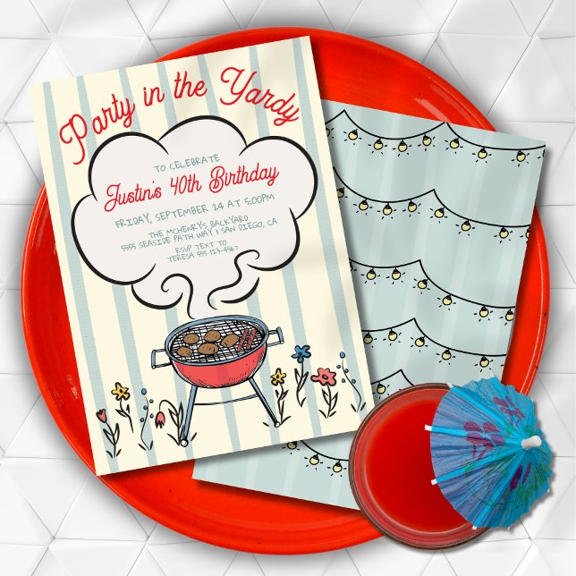 Invitation BBQ Fumée Grill Party dans le Yardy (Créateur téléchargé)
