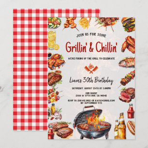 Invitation BBQ Grill & Chill Jardin Anniversaire