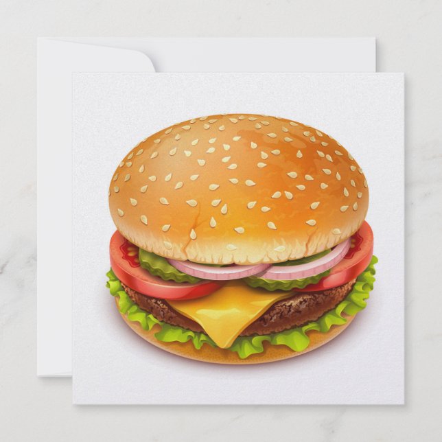 Invitation BBQ Hamburger - 4 juillet Invitation (Devant)