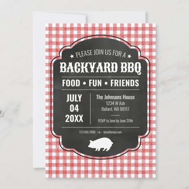 Invitation BBQ jardin (Devant)