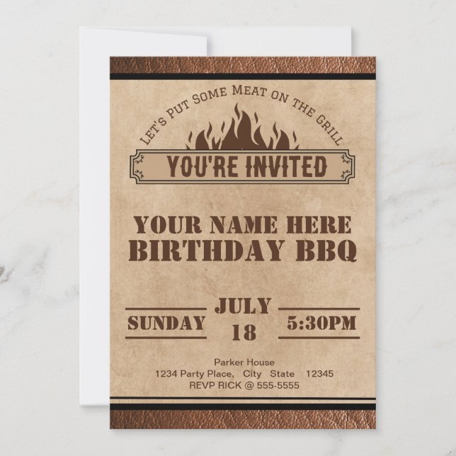 Invitation BBQ Pour Toute Occasion, Anniversaire (Devant)