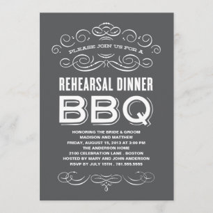 INVITATION BBQ VINTAGE REHEARSAL DINNER BBQ