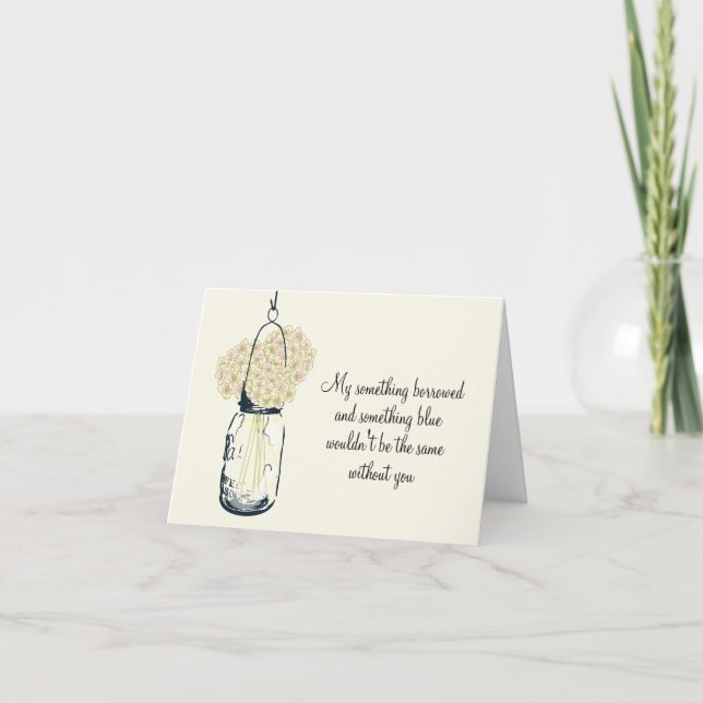 Invitation Be My Bridesmaid - Mason Jar et Hydrangeas (Devant)