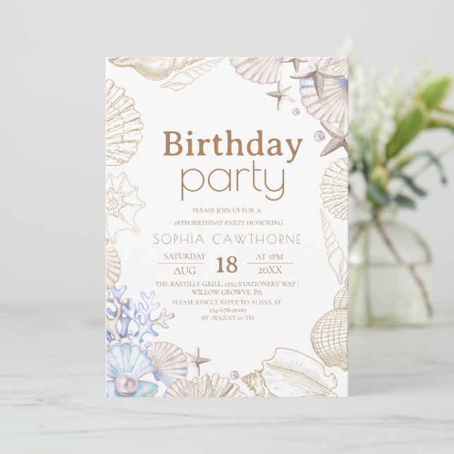 Invitation Beach 18th Birthday Party (Debout devant)