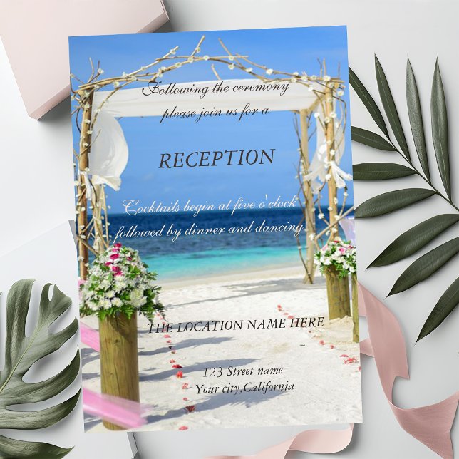 Invitation Beach Arbor Mariage Floral Réception (Créateur téléchargé)
