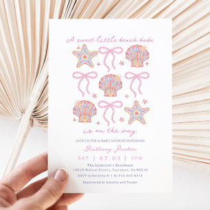 Invitation Beach Babe Coastal Girl Baby shower