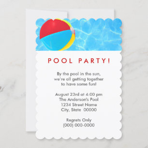 Invitation Beach Ball Pool Party