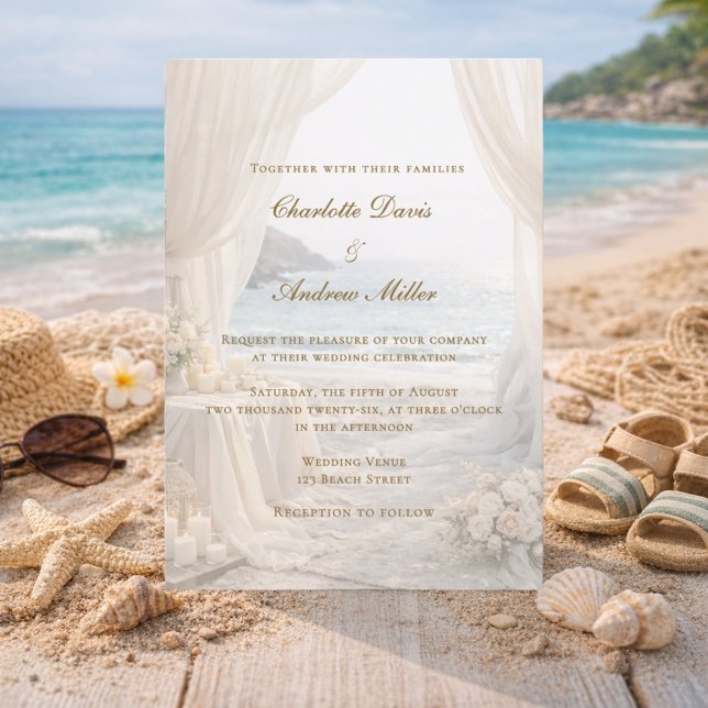 Invitation Beach coastal elegant wedding (Créateur téléchargé)