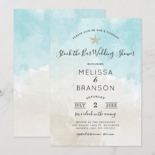 Invitation Beach Colours Couples stock du bar wedding shower