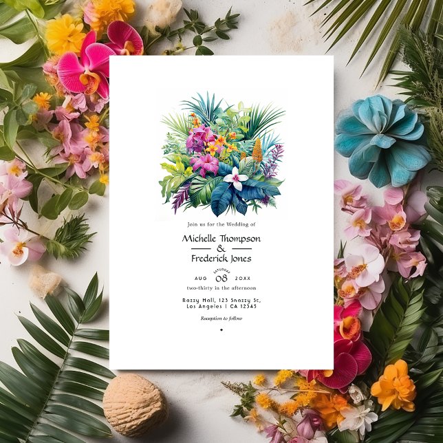 Invitation Beach Folial Floral Mariage été (Créateur téléchargé)