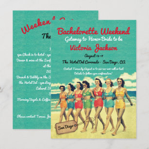 Invitation Beach Getaway Anniversaire ou Bachelorette Destina