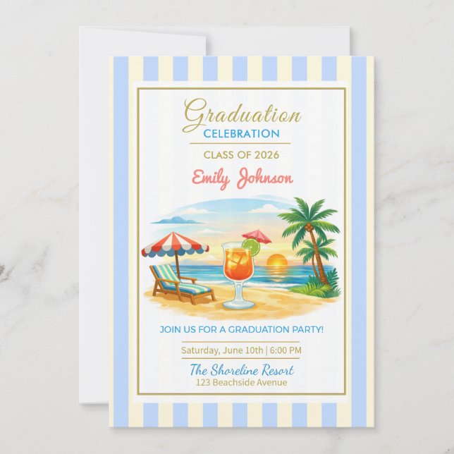 Invitation Beach Graduation Celebration | Class of 2026 (Devant)