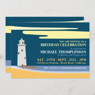 Invitation Beach Lighthouse, fête d'anniversaire