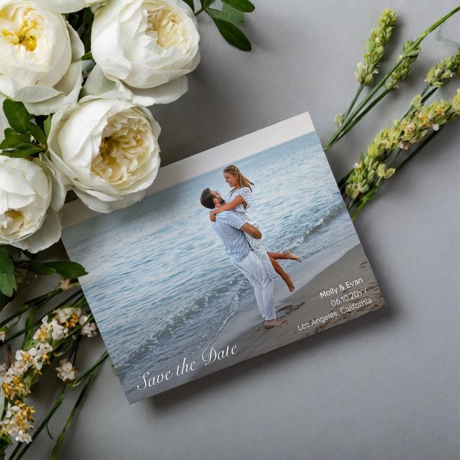 Invitation Beach Romance Photo Wedding Enregistrer la date (Créateur téléchargé)