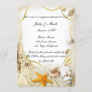 Invitation Beach Sand Castle Mariage