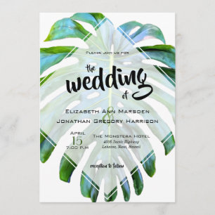 Invitation Beach Tropical Hawaii Leaf Mariage photo