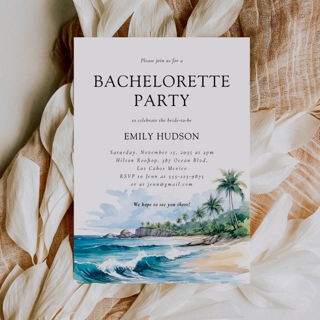 Invitation Beach Tropical Summer Bachelorette Party (Créateur téléchargé)