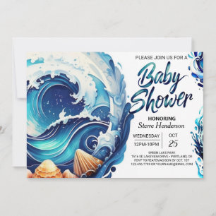 Invitation Beach Waves Baby shower chic