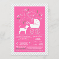 Beagle chien Baby shower fille rose
