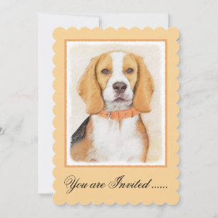Invitation Beagle Hound Dog Peinture Animal Art original