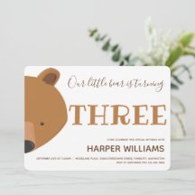 Bear Animal Kids 3e anniversaire