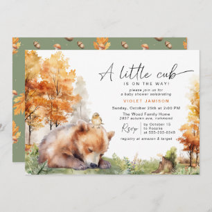 Invitation Bear Cub d'automne Baby shower forestier mignon