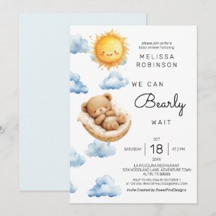 Invitation Bear Sunshine Baby Boy Douche