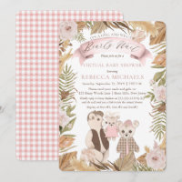 Bearly Wait Boho Bear Famille Baby shower virtuel